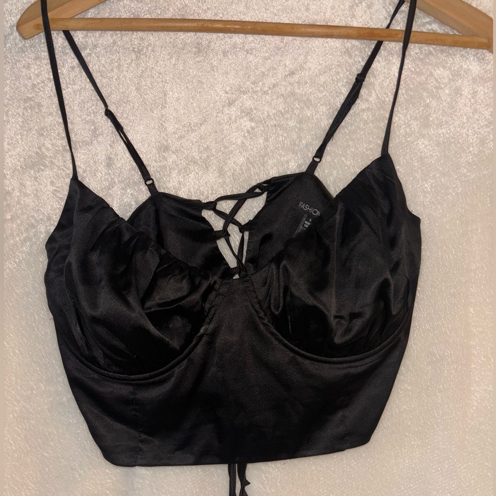 Black corset bustier top